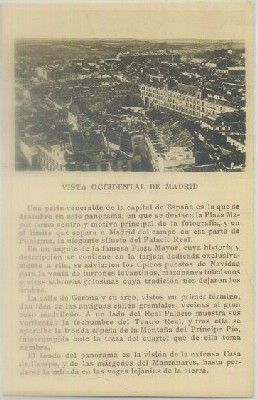 POSTAL ANTIGUA DE MADRID. VISTA OCCIDENTAL DE MADRID
