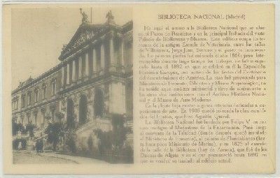 POSTAL ANTIGUA DE MADRID. BIBLIOTECA NACIONAL