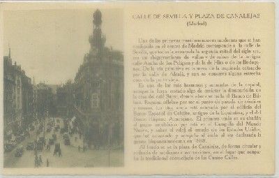 POSTAL ANTIGUA DE MADRID. CALLE DE SEVILLA Y PLAZA DE CANALEJAS
