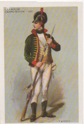POSTAL MILITAR. SOLDADO LIGERO DE CAMPO MAYOR 1803