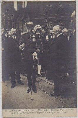 POSTAL MILITAR. ALPHONSE Xlll  A PARIS. EGLISE DE NOTRE DAME
