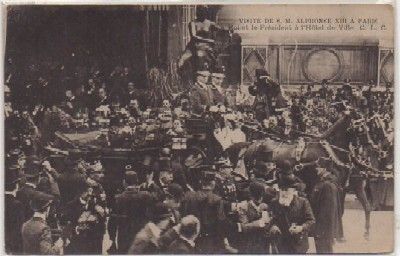 POSTAL MILITAR. VISITE DE S.M. ALPHONSE Xlll A PARIS. HOTEL DE VILLE