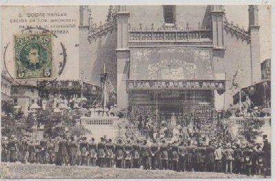POSTAL MILITAR. BODAS REALES. SALIDAS DE LOS JERONIMOS DE SS.AA. D. FERNANDO Y MARIA TERESA
