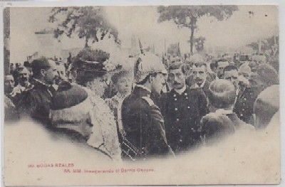 POSTAL MILITAR. BODAS REALES Nº 20. SS.MM. INAGURANDO EL BARRIO OBRERO
