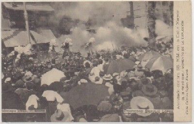 POSTAL MILITAR. ATENTADO CONTRA S.M. D. ALFONSO Xlll. CALLE MAYOR. AÑO 1906