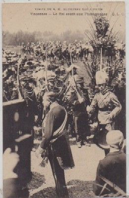 POSTAL MILITAR. VISITE DE S.M. D. ALPHONSE Xlll A PARIS. VINCENNES