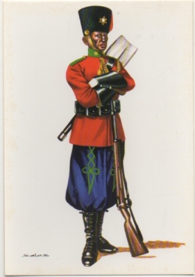 POSTAL UNIFORMES MILITARES. GUARDIA JALIFIANA. GASTADOR DE GRAN GALA. ESPAÑA 1949 Nº 34