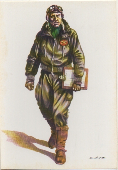 POSTAL UNIFORMES MILITARES. AVIACION. TENIENTE EN TRAJE DE VUELO. ESPAÑA 1942 Nº 33