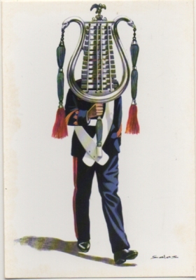 POSTAL UNIFORMES MILITARES. MUSICO DE INFANTERIA DE MARINA. ESPAÑA 1940 Nº 30