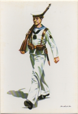 POSTAL UNIFORMES MILITARES. MARINERO EN UNIFORME DE PARADA. ESPAÑA 1938 Nº 24