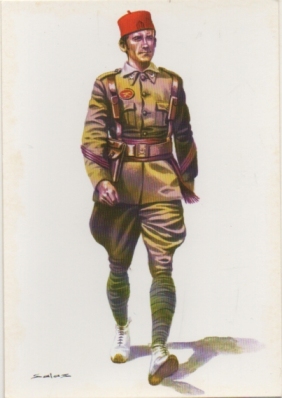 POSTAL UNIFORMES MILITARES. CABO DE LAS CIAS DE AMETRALLADORAS. ESPAÑA 1937 Nº 19