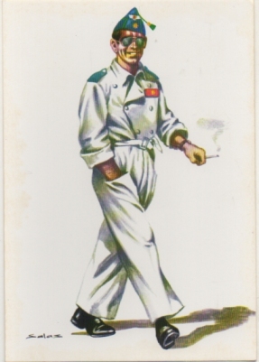 POSTAL UNIFORMES MILITARES. COMANDANTE DE AVIACION. MONO DE SEVICIO. ESPAÑA 1936 Nº 14