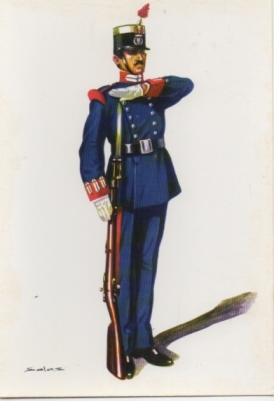 POSTAL UNIFORMES MILITARES. SOLDADO DE LA MILICIA NACIONAL. ESPAÑA 1931-36 Nº 9