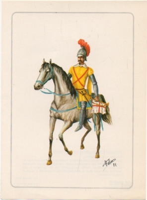 LAMINA MILITAR. REINADO DE FELIPE ll. TROMPETA. COL. LINES. LAMINA Nº 11