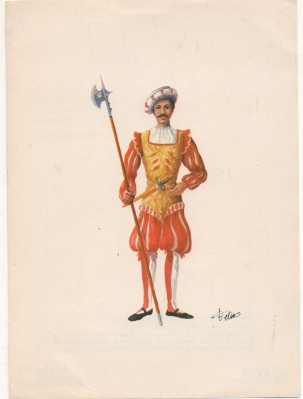 LAMINA MILITAR. REINADO DE LOS REYES CATOLICOS. ALABARDERO SUIZO. LAM. Nº 1