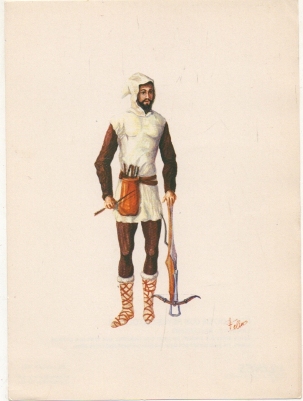 LAMINA MILITAR. REINADO DE LOS REYES CATOLICOS. BALLESTERO. LAM. Nº 3