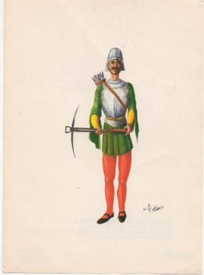LAMINA MILITAR. REINADO DE LOS REYES CATOLICOS. BALLESTERO DE CIUDAD. LAM. Nº 5