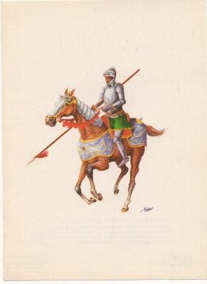 LAMINA MILITAR. REINADO DE LOS REYES CATOLICOS. HOMBRE DE ARMAS. LAM. Nº 6