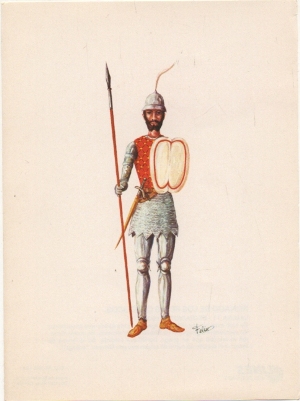 LAMINA MILITAR. REINADO DE LOS REYES CATOLICOS. ESTRADIOTE. LAM. Nº 11
