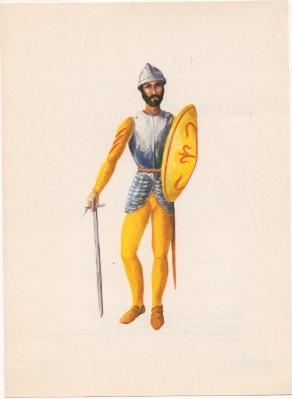 LAMINA MILITAR. REINADO DE LOS REYES CATOLICOS. CETRATO DE CISNEROS. LAM. Nº 12
