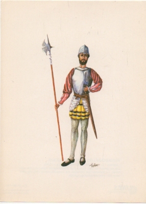 LAMINA MILITAR. REINADO DE LOS REYES CATOLICOS. SARGENTO DE INFANTERIA. LAM. Nº 13