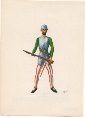 LAMINA MILITAR. REINADO DE LOS REYES CATOLICOS. ESCOPETERO. LAM. Nº 14