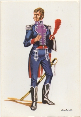 POSTAL UNIFORMES MILITARES SIGLO XlX. CAPITAN REAL CUERPO DE INGENIEROS 1808