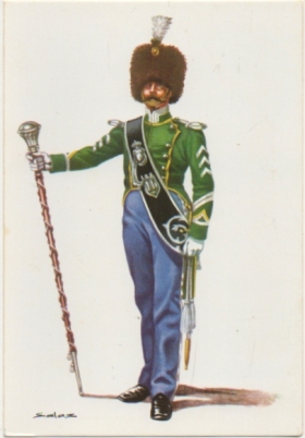 POSTAL UNIFORMES MILITARES SIGLO XlX. TAMBOR MAYOR GALA 1841-1846