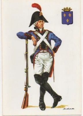 POSTAL UNIFORMES MILITARES SIGLO XlX. FUSILERO DEL RGTO. INFANTE Nº 5 1803