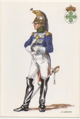 POSTAL UNIFORMES MILITARES SIGLO XlX. RGTO. DE CABALLERIA DE LINEA ALCANTARA 1815