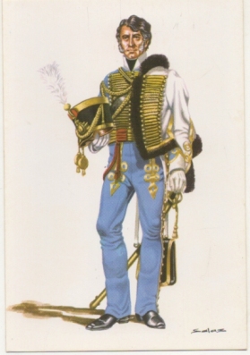 POSTAL UNIFORMES MILITARES SIGLO XlX. AYUDANTE DE CAMPO DE UN CAPITAN GENERAL 1815