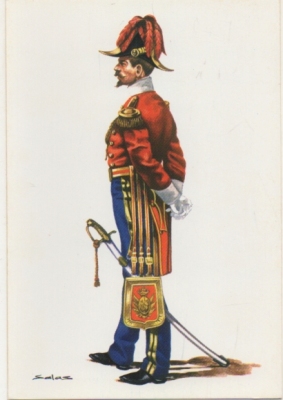 POSTAL UNIFORMES MILITARES SIGLO XlX. AYUDANTE DE CAMPO DE UN CAPITAN GENERAL 1848