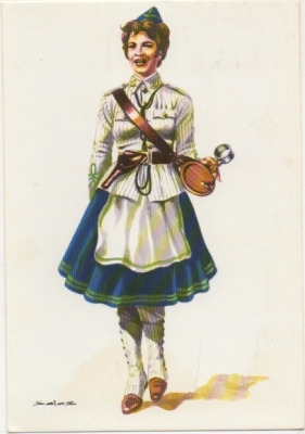 POSTAL UNIFORMES MILITARES SIGLO XX. CANTINERA DE UN RGTO. DE CAZADORES 1910