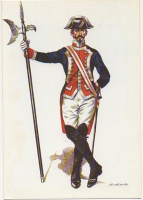 POSTAL UNIFORMES MILITARES SIGLO XX. REAL CUERPO DE GUARDIAS ALABARDEROS 1910
