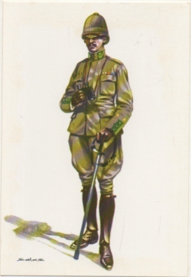 POSTAL UNIFORMES MILITARES SIGLO XX. OFICIAL CAZADORES DE INFANTERIA EN AFRICA 1913