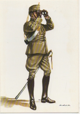 POSTAL UNIFORMES MILITARES SIGLO XX. OFICIAL DE LA ARMADA MONTADA 1914