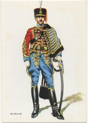 POSTAL UNIFORMES MILITARES SIGLO XX. COMANDANTE DE HUSARES DE PAVIA 1915