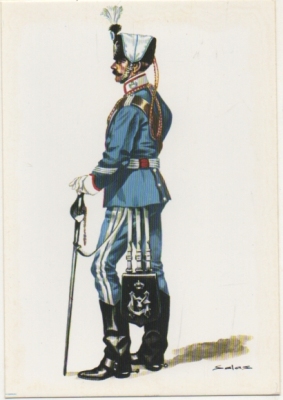 POSTAL UNIFORMES MILITARES SIGLO XX. SUBOFICIAL DE CAZADORES DE MARIA CRISTINA 1918