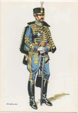POSTAL UNIFORMES MILITARES SIGLO XX. OFICIAL DE HUSARES DE LA PRINCESA. GALA 1920