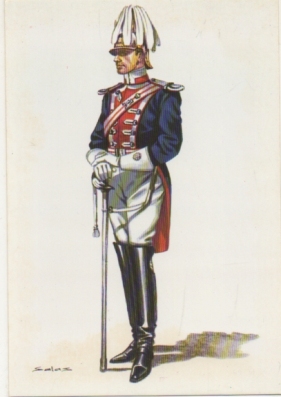 POSTAL UNIFORMES MILITARES SIGLO XX. ESCUADRON DE ESCOLTA REAL. GALA 1920