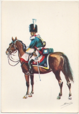 POSTAL UNIFORMES MILITARES. GRANADERO DEL RGTO. DE CABALLERIA GUARDIA REAL 1824 Nº 3