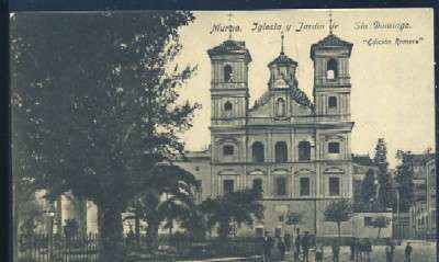 POSTAL ANTIGUA DE MURCIA - IGLESIA Y JARDIN DE STO. DOMINGO