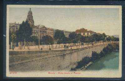 POSTAL ANTIGUA DE MURCIA - VISTA DESDE EL PUENTE