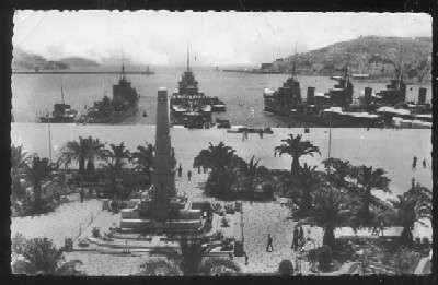 POSTAL DE CARTAGENA ( MURCIA ) Nº 35 MONUMENTO A LOS HÉROES DE CAVITE Y VISTA PARCIAL DEL PUERTO
