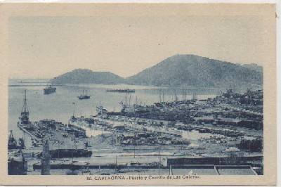 POSTAL ANTIGUA DE MURCIA. CARTAGENA. PUERTO Y CASTILLO DE LAS GALERAS Nº 86