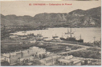 POSTAL ANTIGUA DE MURCIA. CARTAGENA. EMBARCADERO DE MINERAL