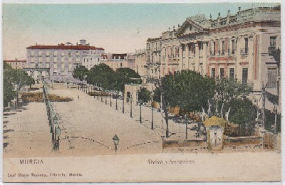 POSTAL ANTIGUA DE MURCIA. GLORIETA Y AYUNTAMIENTO