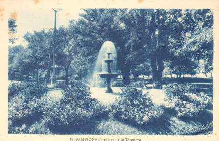 POSTAL ANTIGUA DE PAMPLONA. Nº 18. JARDINES DE LA TACONERA.