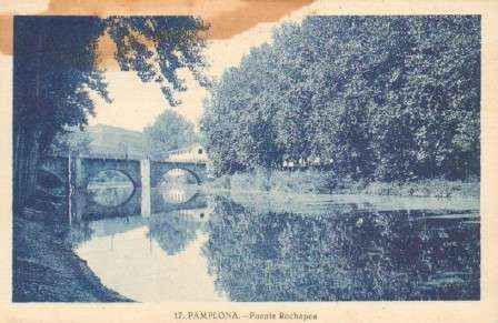 POSTAL ANTIGUA DE PAMPLONA. Nº 17. PUENTE ROCHAPEA.