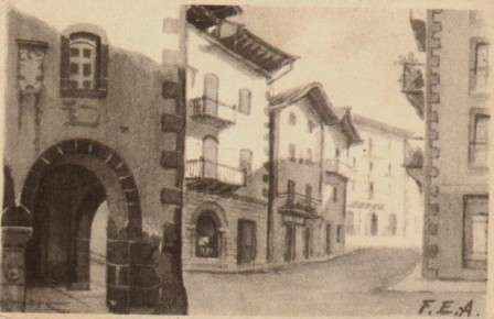 POSTAL DE ELIZONDO. PLAZUELA DE RIBOT. SERIE II Nº 3